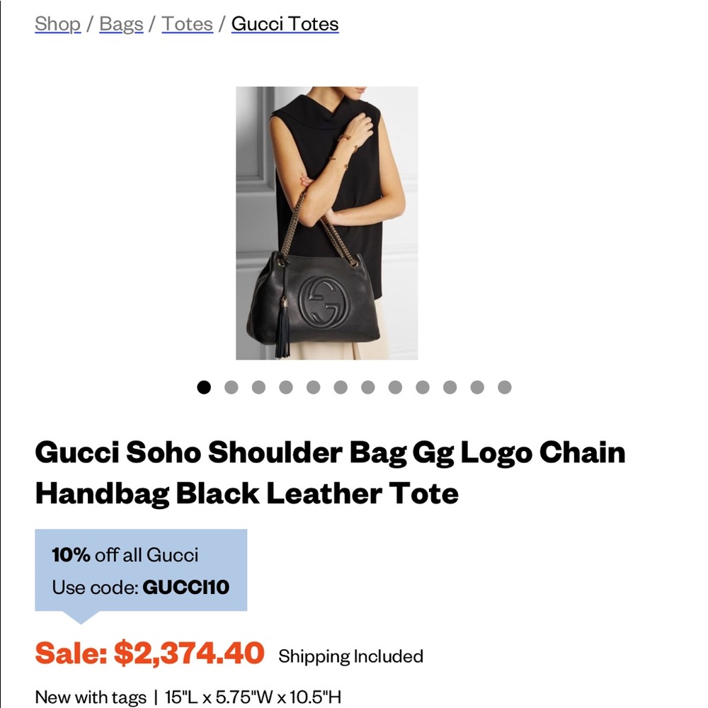 Gucci double chain soho euc - Picture 2 of 3